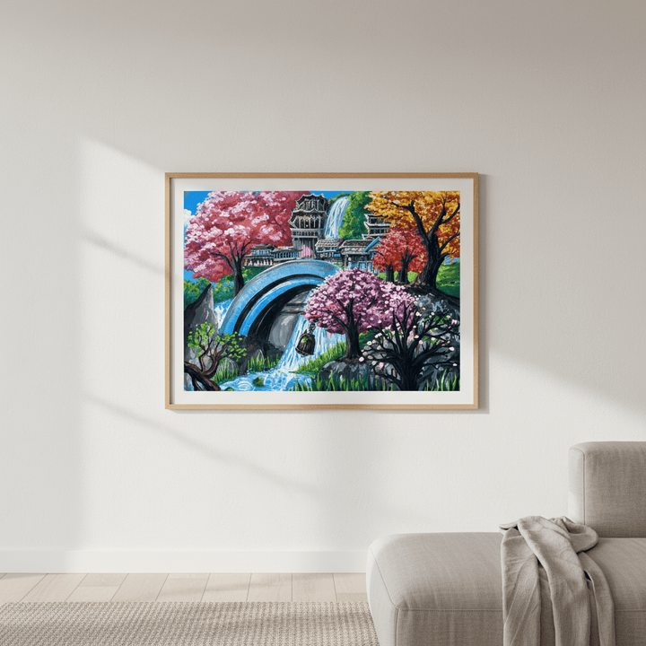 Sakura Falls Sanctuary by Angelina Ngo wall - art - picture - poster
