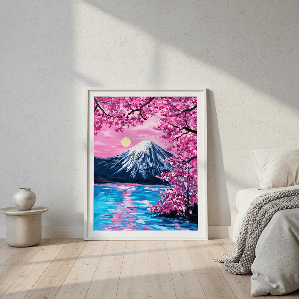 Sakura Moon Over Fuji by Angelina Ngo wall - art - picture - poster