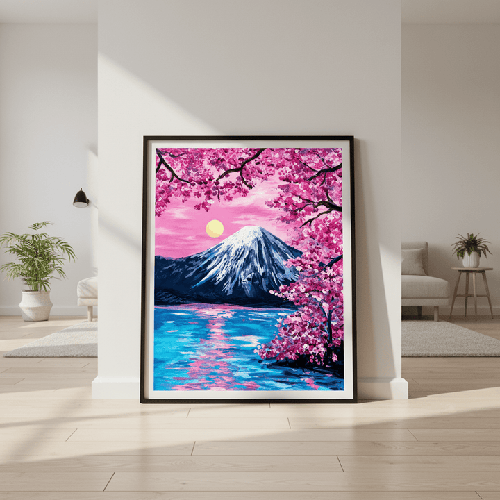 Sakura Moon Over Fuji by Angelina Ngo wall - art - picture - poster