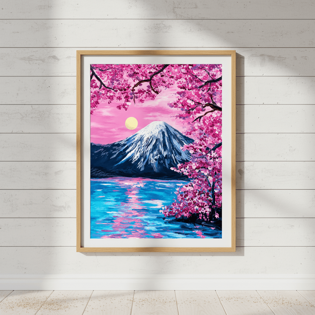 Sakura Moon Over Fuji by Angelina Ngo wall - art - picture - poster