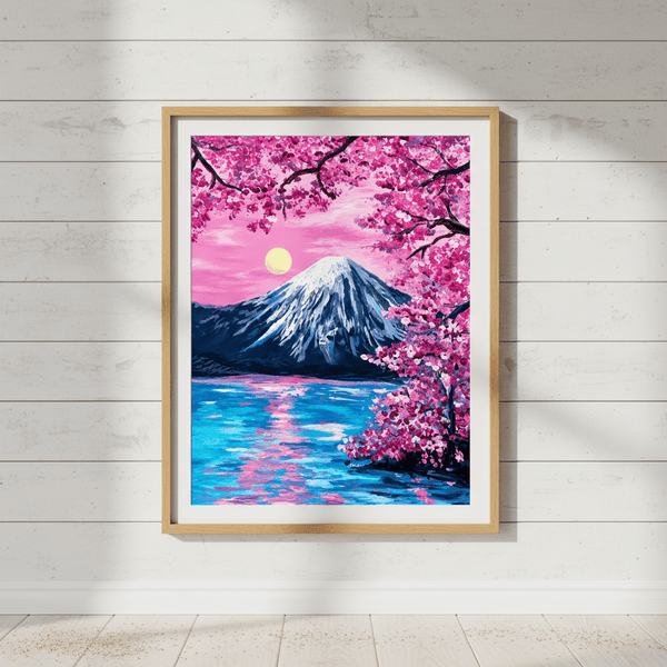 Sakura Moon Over Fuji by Angelina Ngo