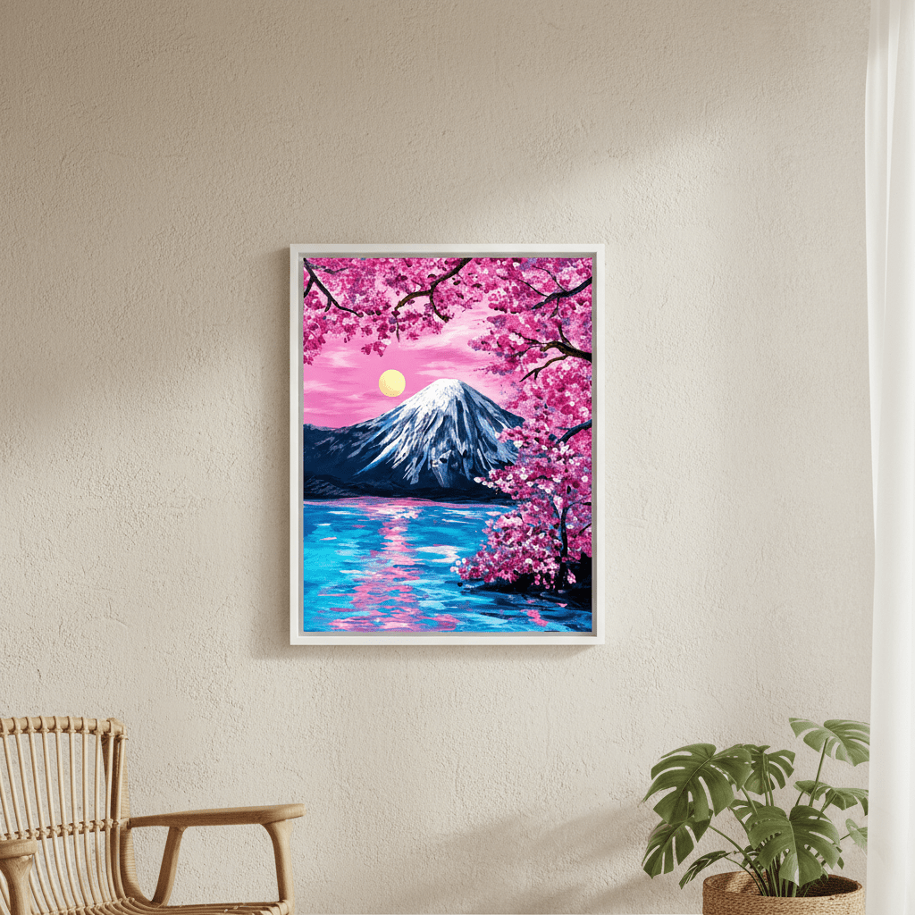 Sakura Moon Over Fuji by Angelina Ngo wall - art - picture - poster