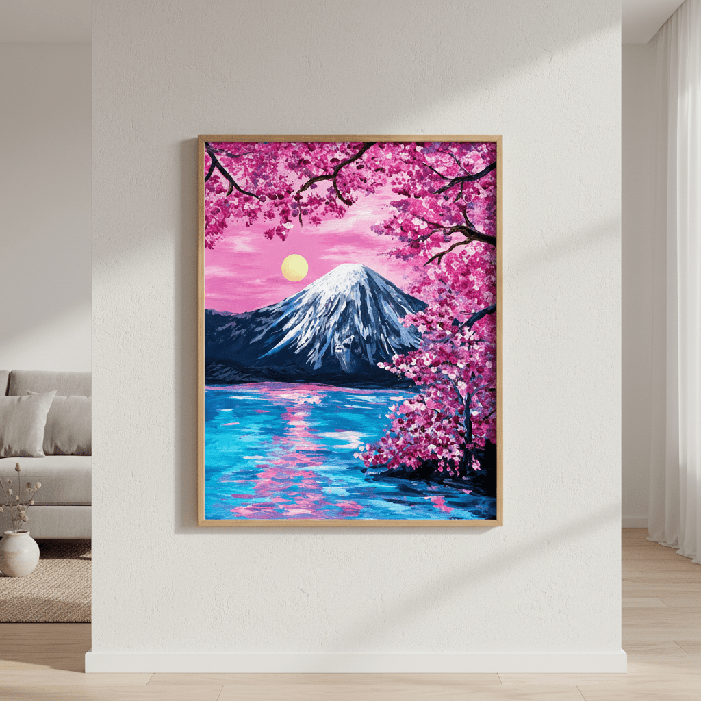 Sakura Moon Over Fuji by Angelina Ngo wall - art - picture - poster