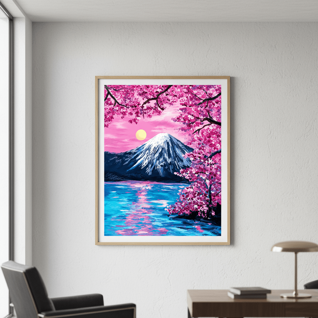 Sakura Moon Over Fuji by Angelina Ngo wall - art - picture - poster