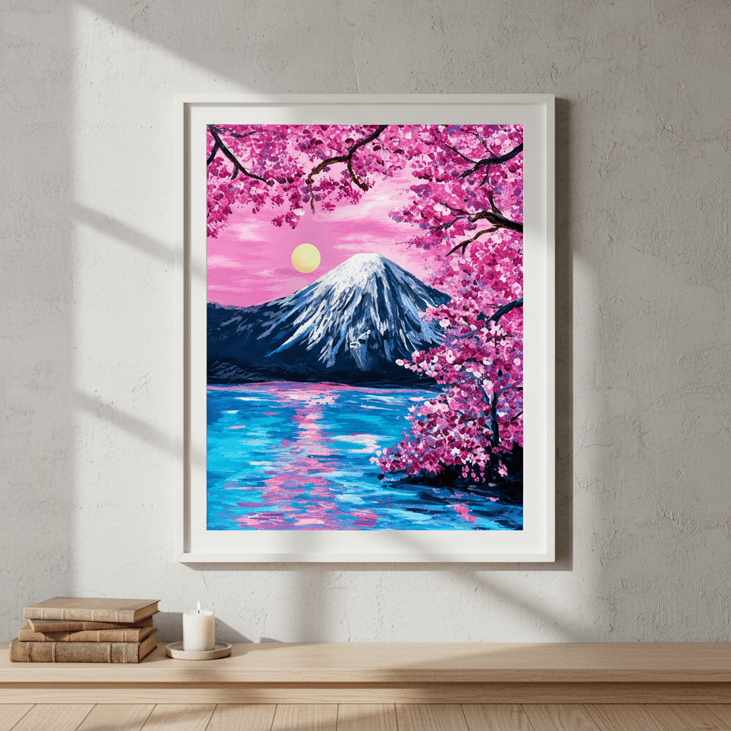 Sakura Moon Over Fuji by Angelina Ngo wall - art - picture - poster