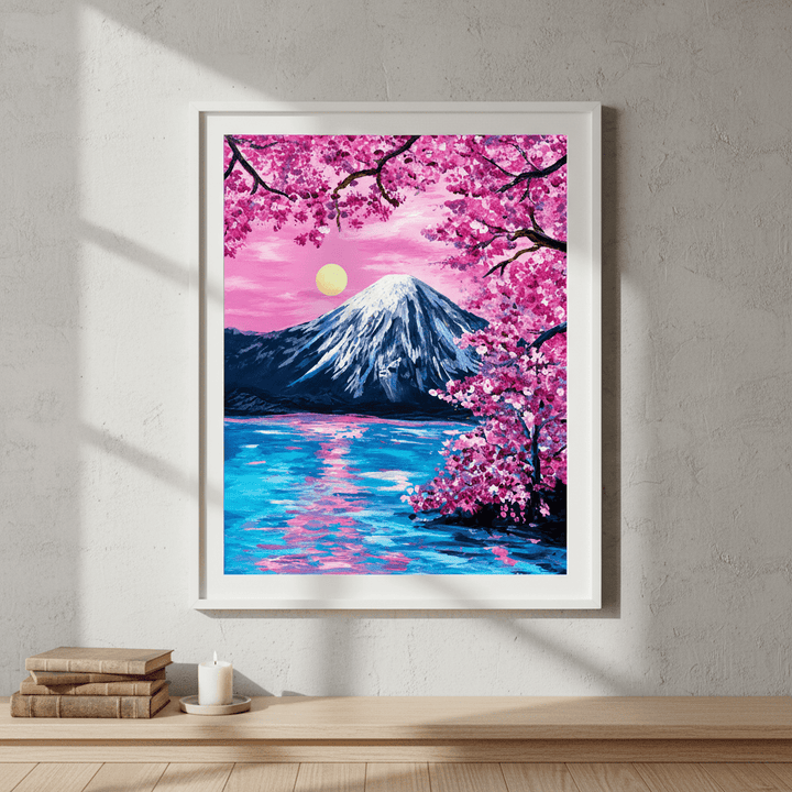 Sakura Moon Over Fuji by Angelina Ngo wall - art - picture - poster