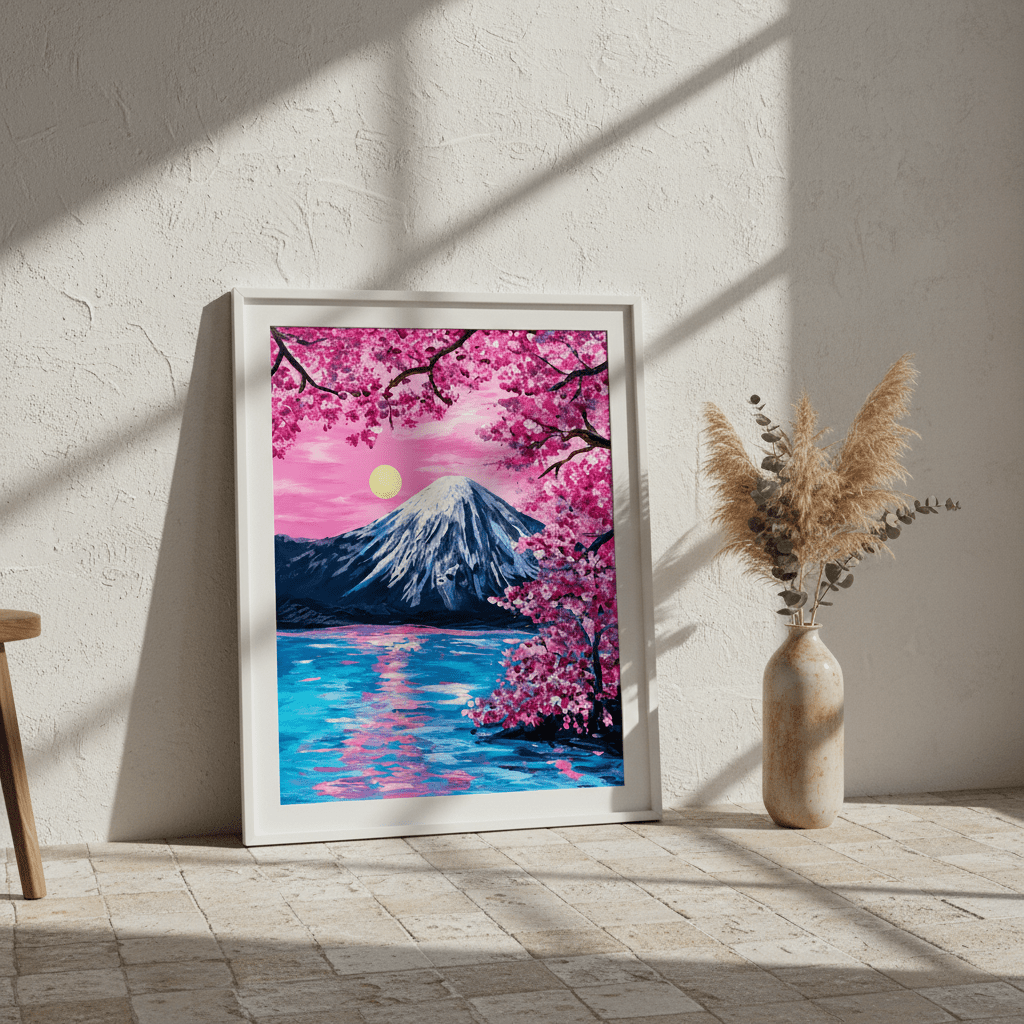 Sakura Moon Over Fuji by Angelina Ngo wall - art - picture - poster