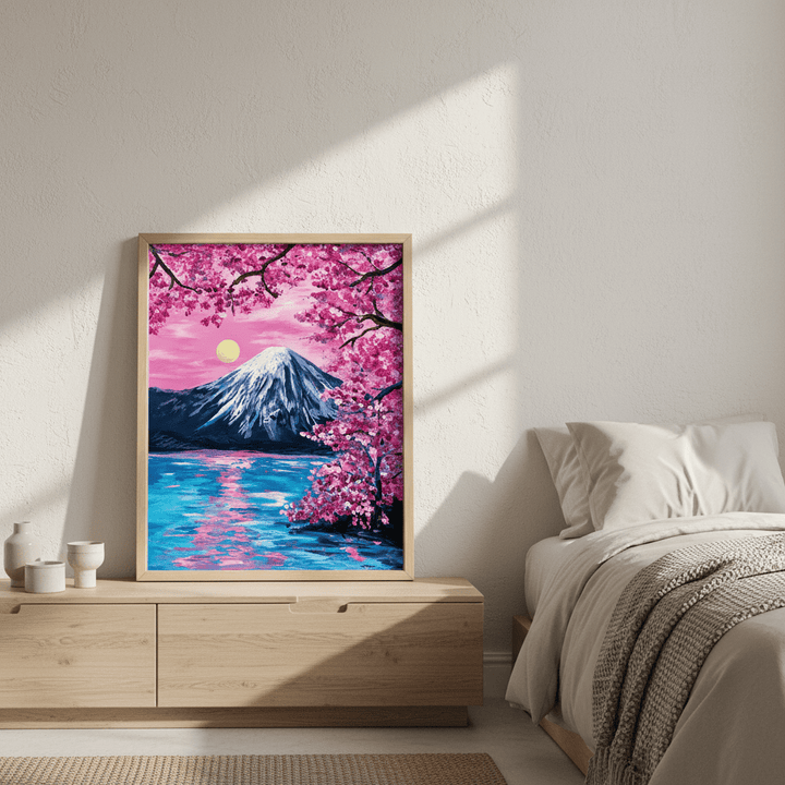 Sakura Moon Over Fuji by Angelina Ngo wall - art - picture - poster