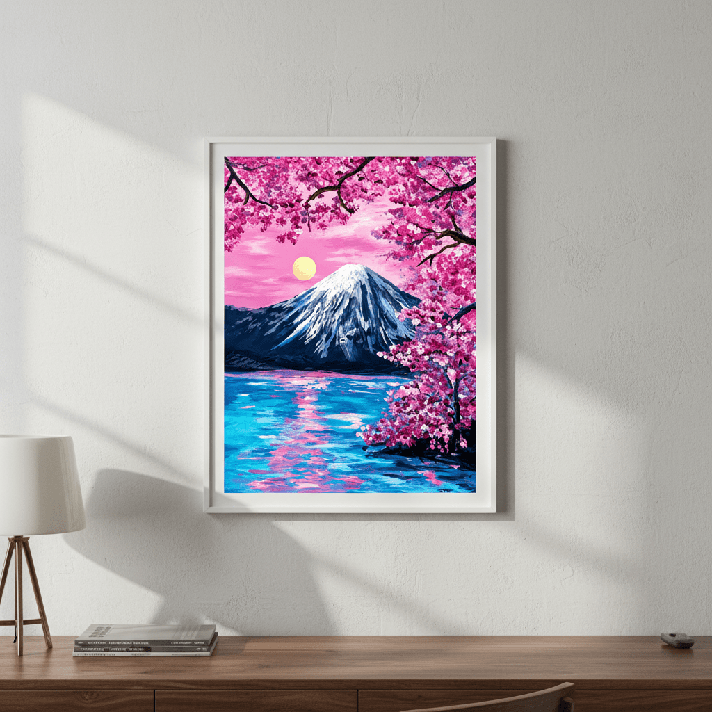 Sakura Moon Over Fuji by Angelina Ngo wall - art - picture - poster