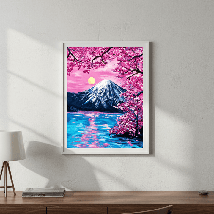 Sakura Moon Over Fuji by Angelina Ngo wall - art - picture - poster