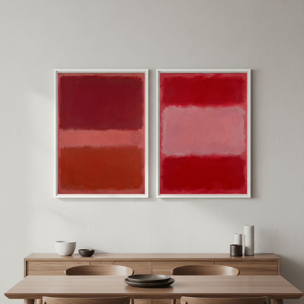 Salmon Haze Pair Mark Rothko Inspired Prints wall - art - picture - poster