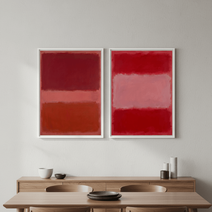 Salmon Haze Pair Mark Rothko Inspired Prints wall - art - picture - poster