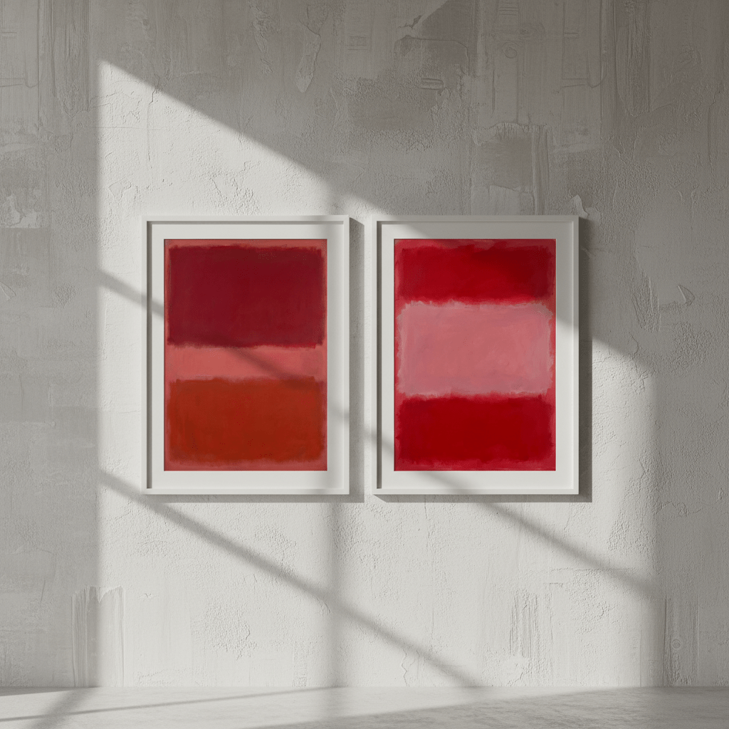 Salmon Haze Pair Mark Rothko Inspired Prints wall - art - picture - poster