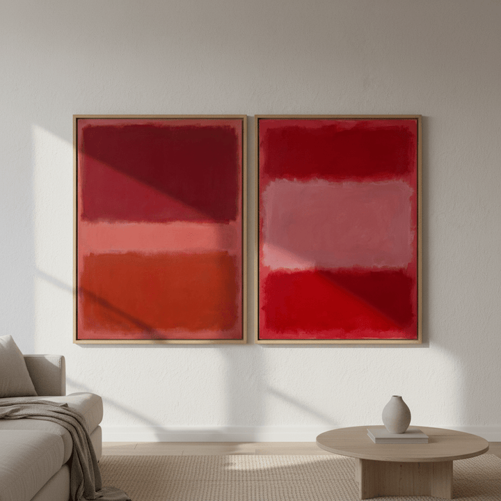 Salmon Haze Pair Mark Rothko Inspired Prints wall - art - picture - poster