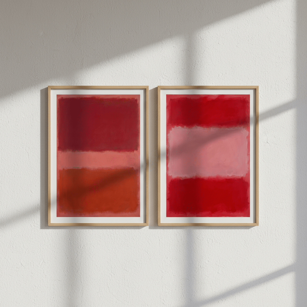 Salmon Haze Pair Mark Rothko Inspired Prints wall - art - picture - poster
