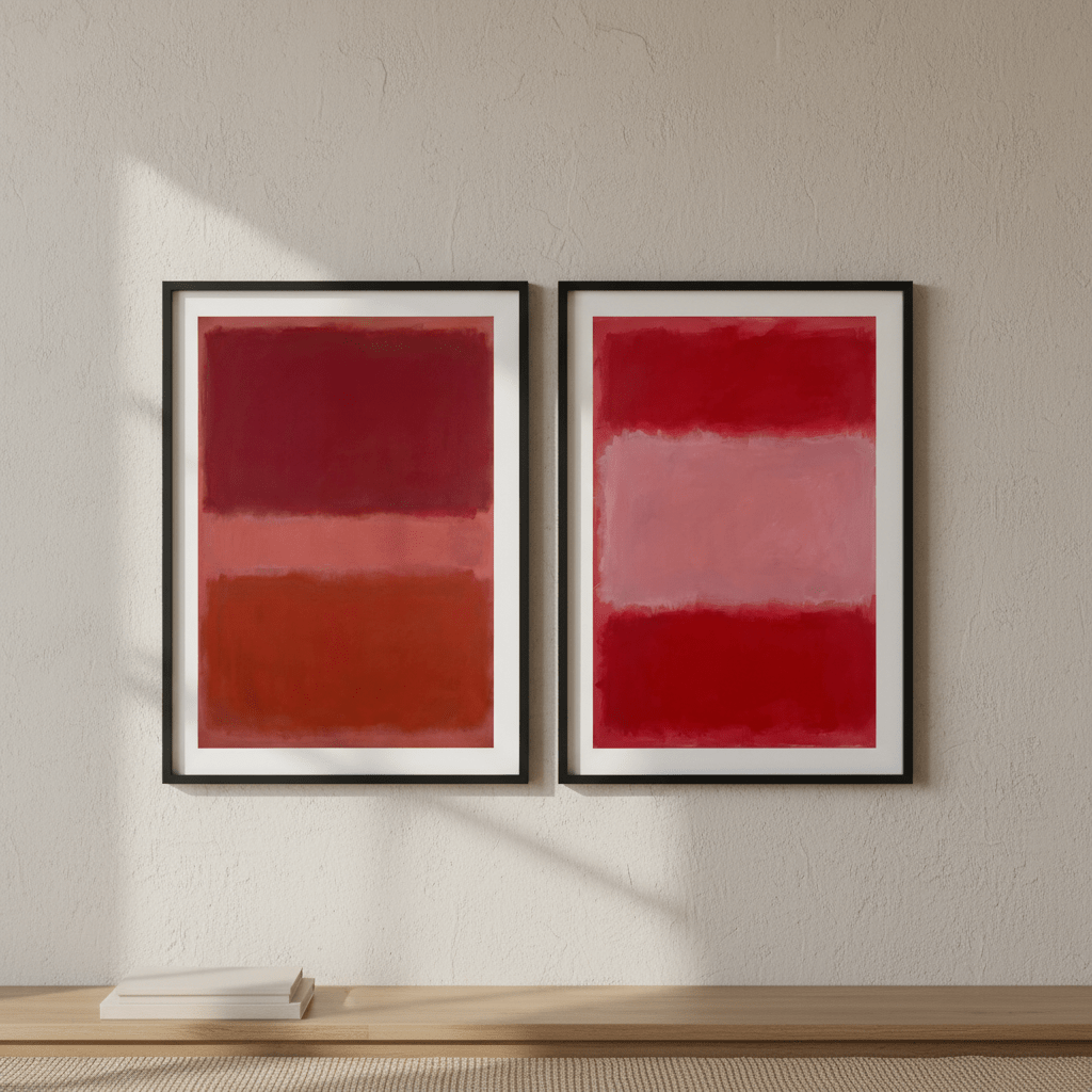 Salmon Haze Pair Mark Rothko Inspired Prints wall - art - picture - poster
