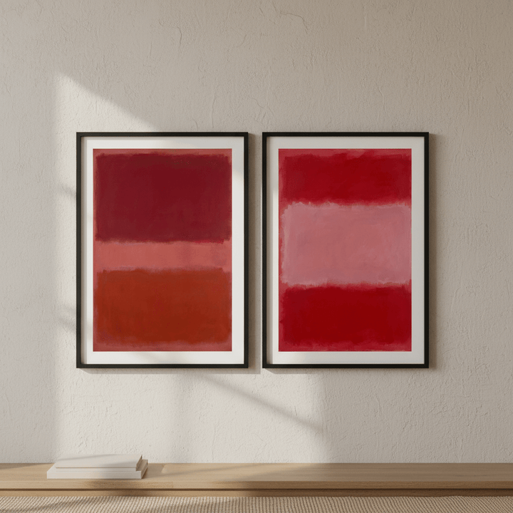 Salmon Haze Pair Mark Rothko Inspired Prints wall - art - picture - poster