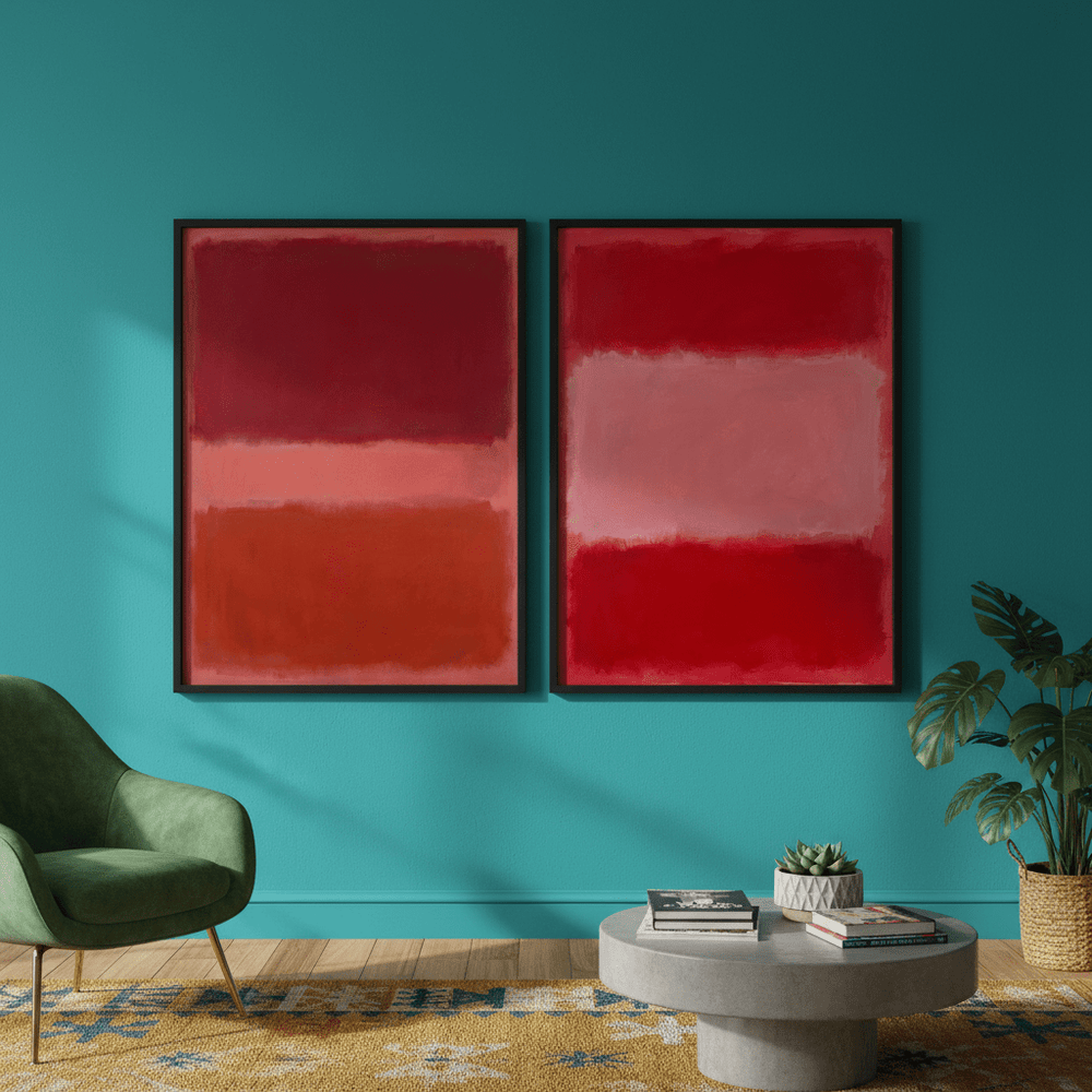 Salmon Haze Pair Mark Rothko Inspired Prints wall - art - picture - poster