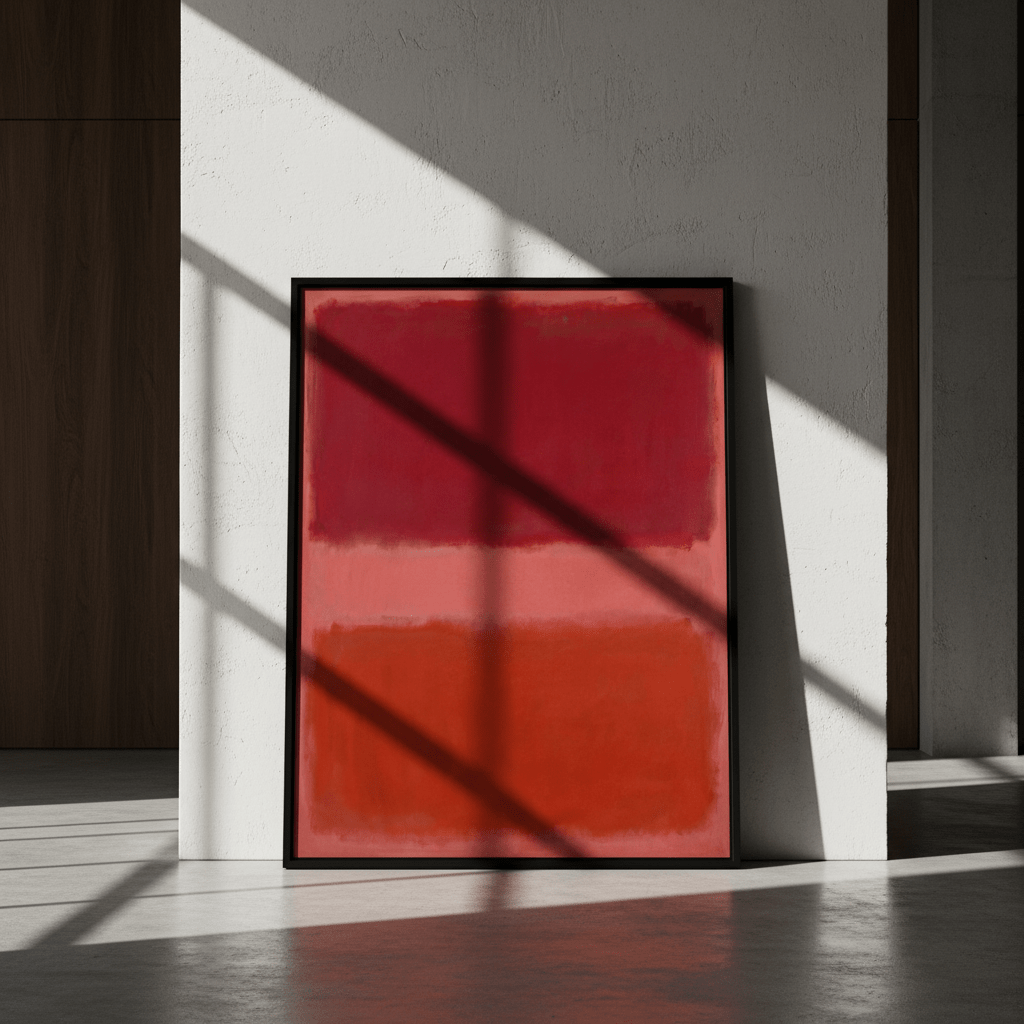 Salmon on Red Mark Rothko Inspired Abstract Art wall - art - picture - poster