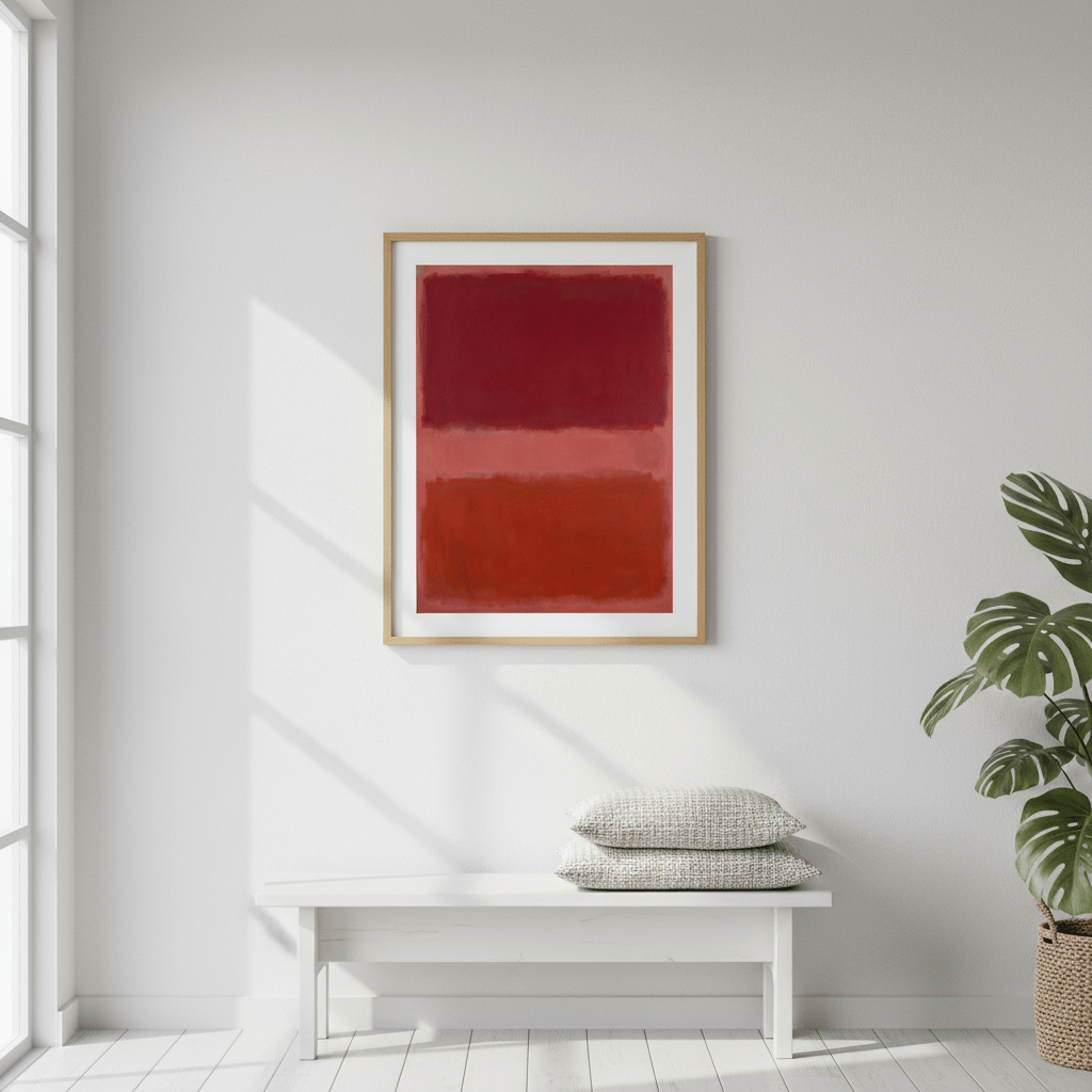 Salmon on Red Mark Rothko Inspired Abstract Art wall - art - picture - poster