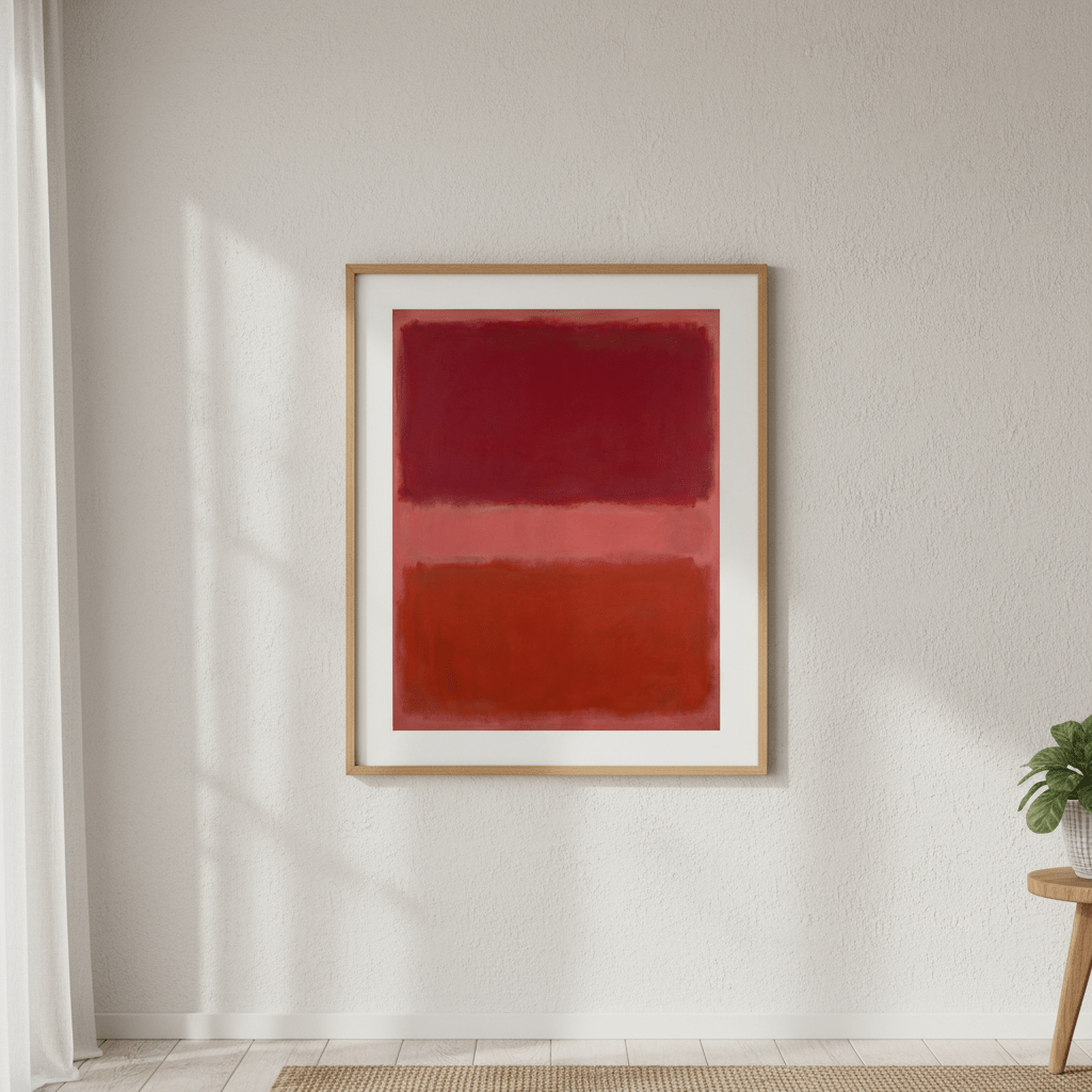 Salmon on Red Mark Rothko Inspired Abstract Art wall - art - picture - poster