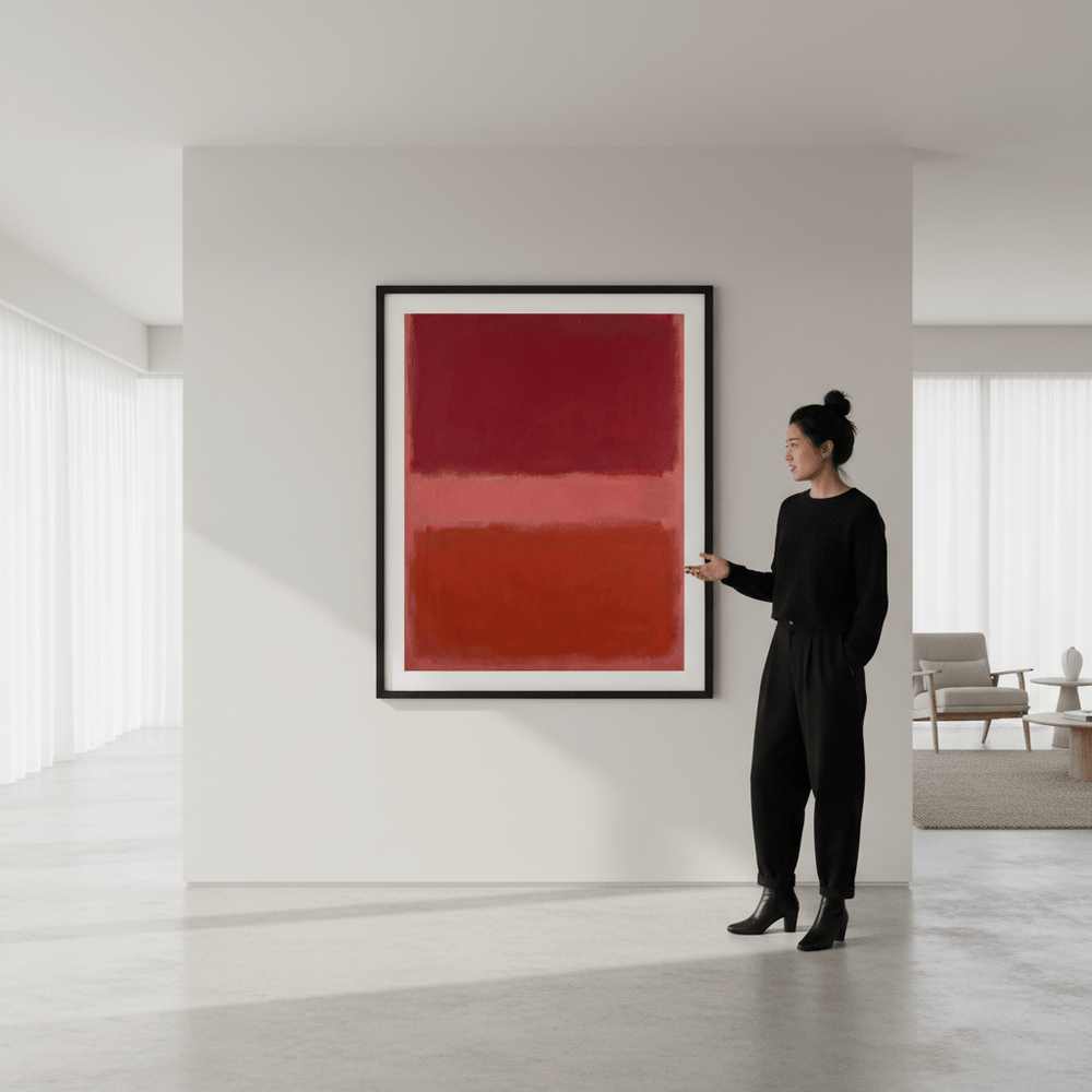 Salmon on Red Mark Rothko Inspired Abstract Art wall - art - picture - poster