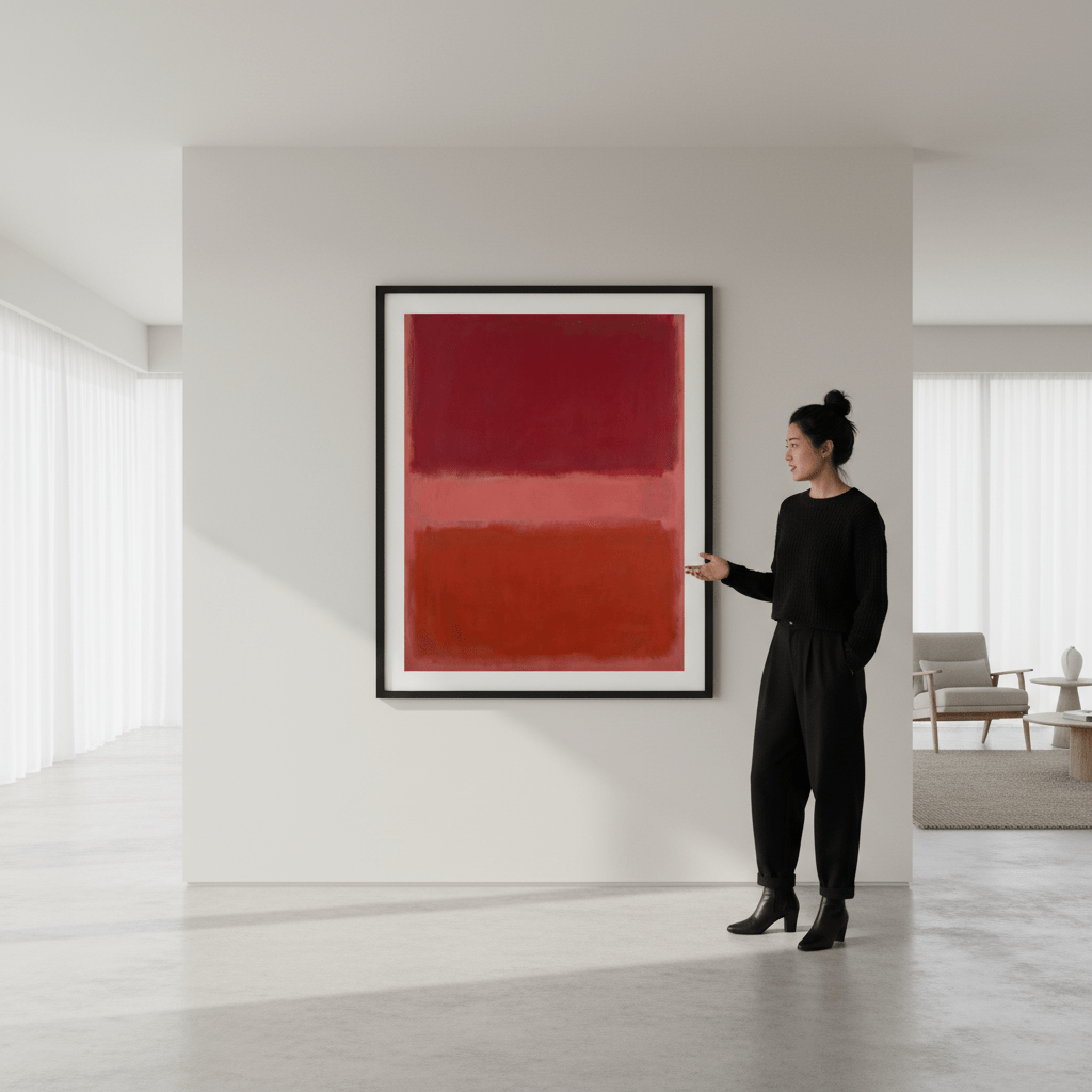 Salmon on Red Mark Rothko Inspired Abstract Art wall - art - picture - poster