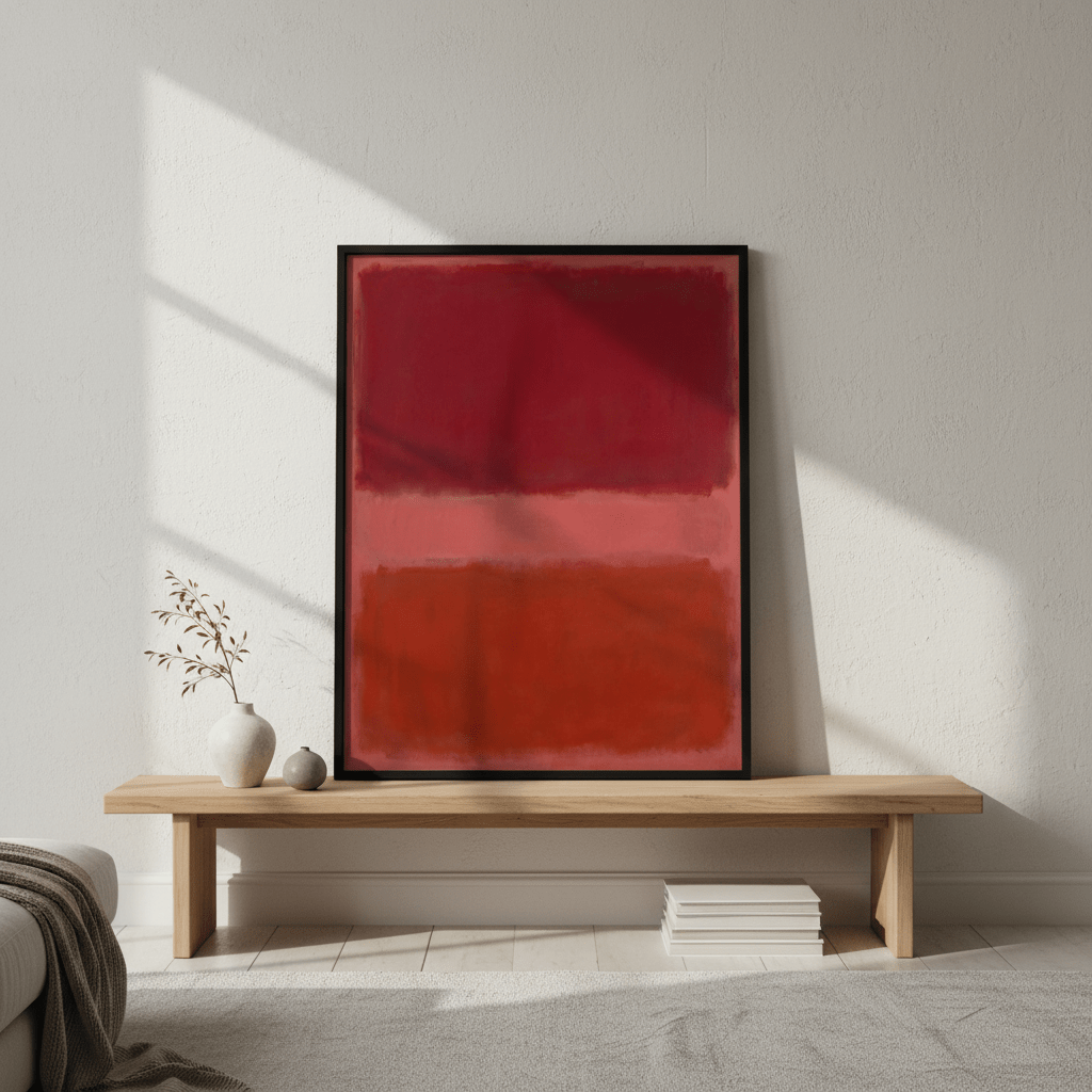 Salmon on Red Mark Rothko Inspired Abstract Art wall - art - picture - poster