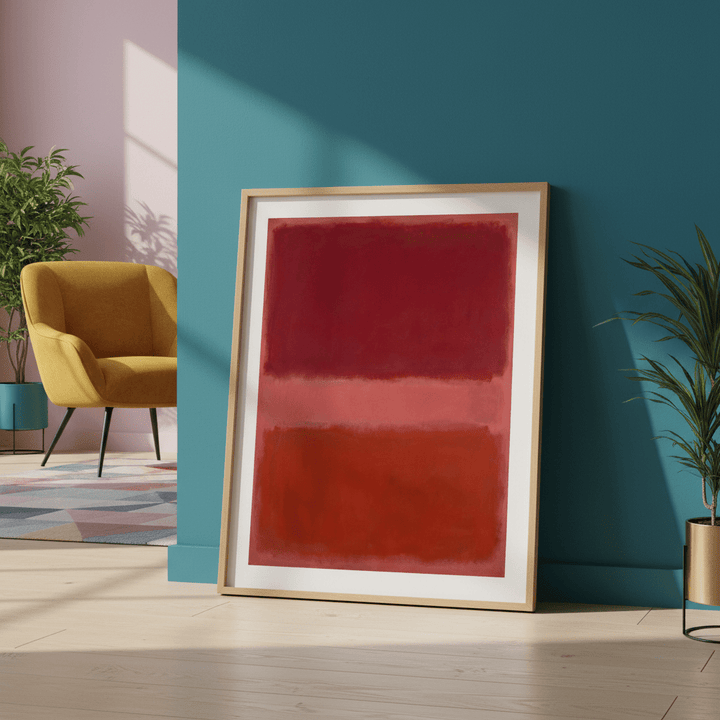 Salmon on Red Mark Rothko Inspired Abstract Art wall - art - picture - poster