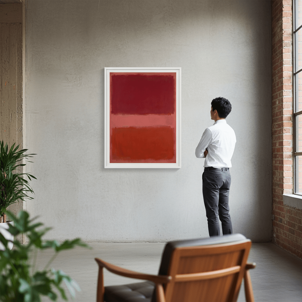 Salmon on Red Mark Rothko Inspired Abstract Art wall - art - picture - poster