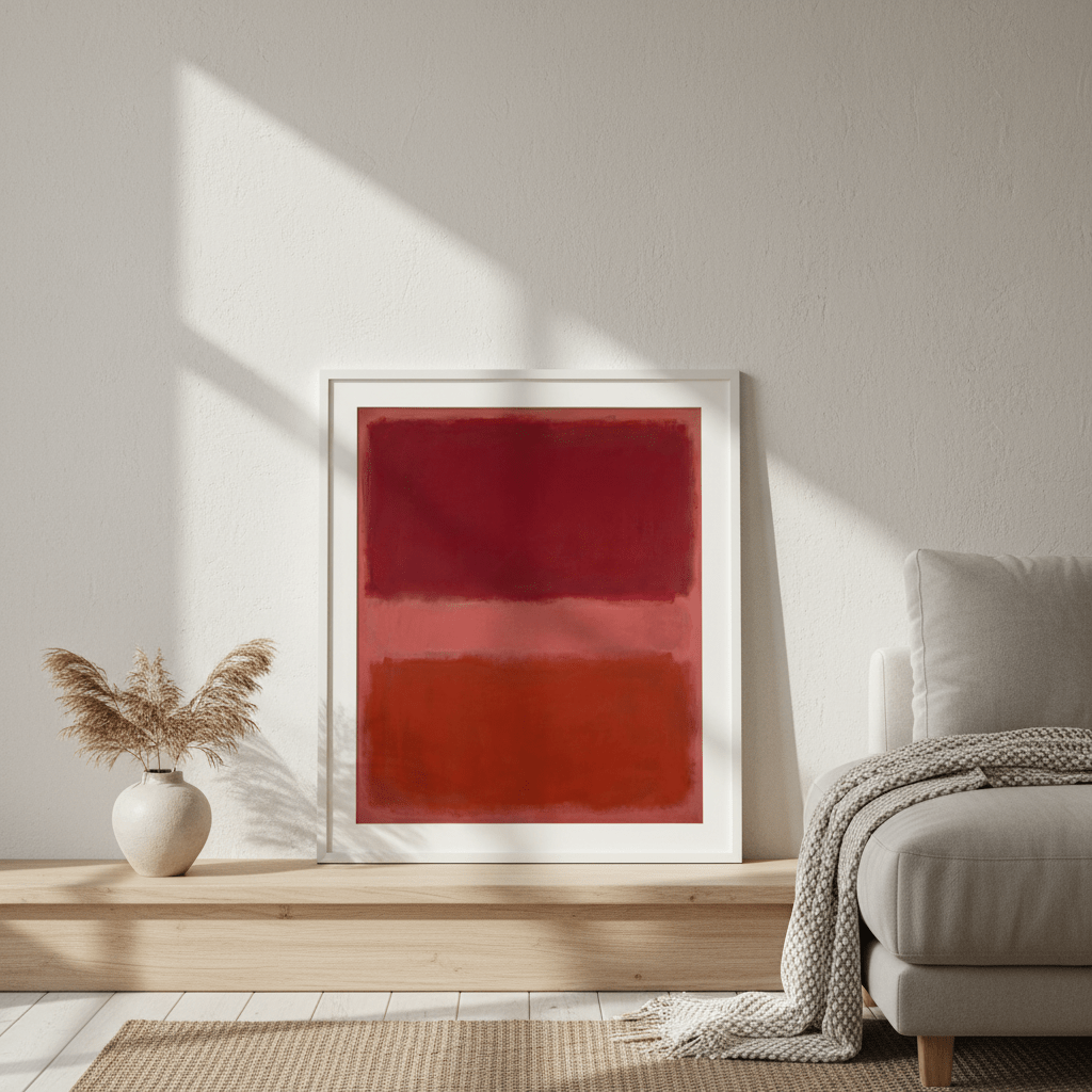 Salmon on Red Mark Rothko Inspired Abstract Art wall - art - picture - poster