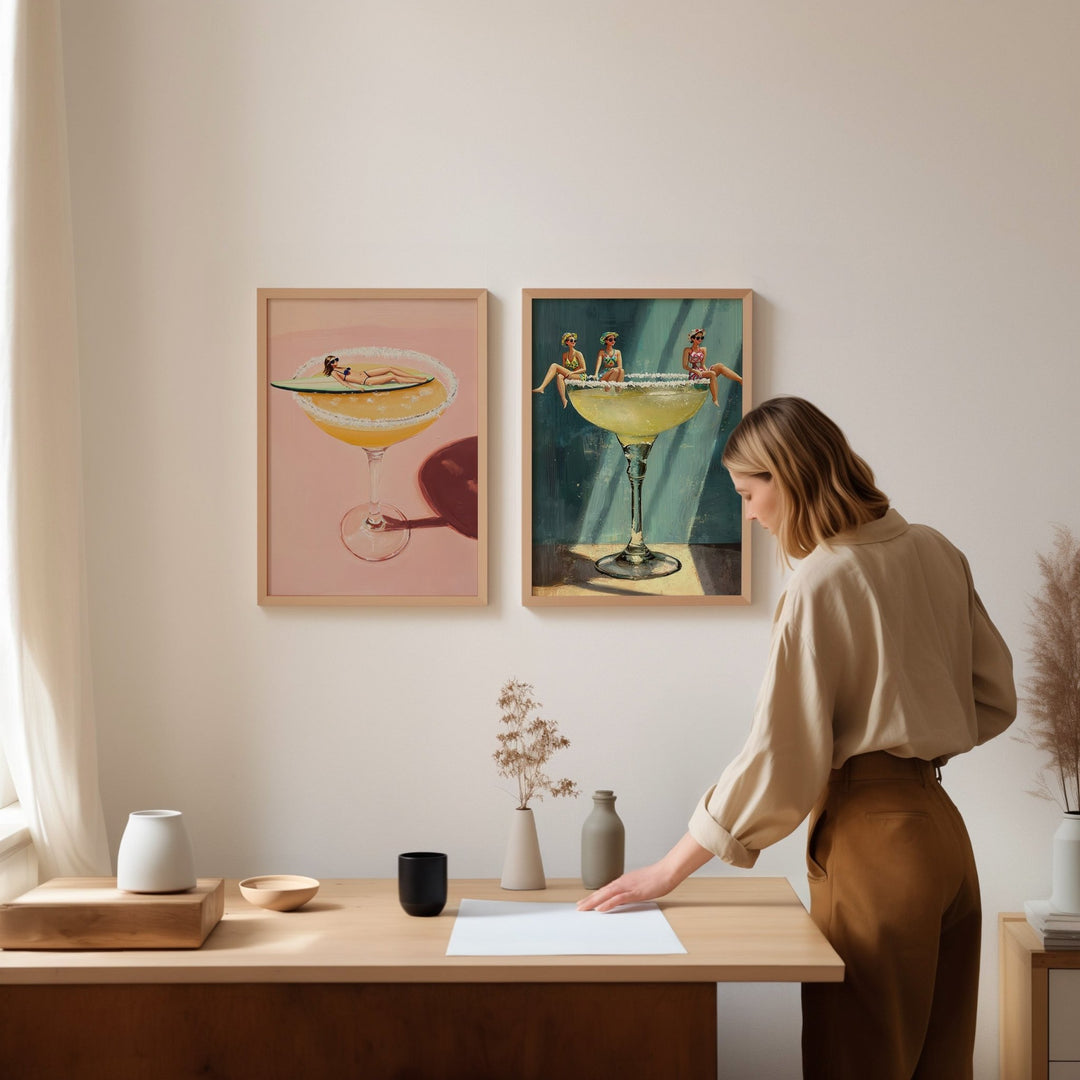 Salt Rim Margarita Dreams Set of 2 Prints wall - art - picture - poster