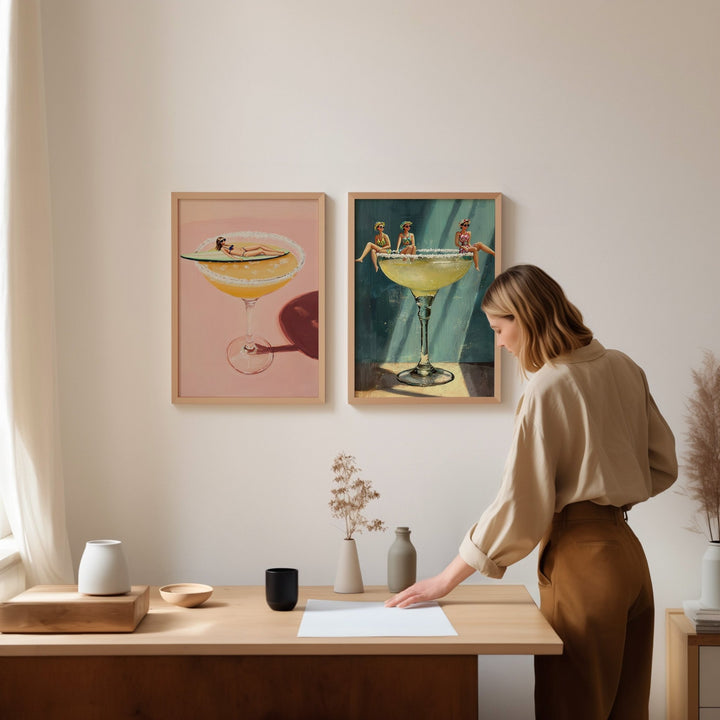 Salt Rim Margarita Dreams Set of 2 Prints wall - art - picture - poster