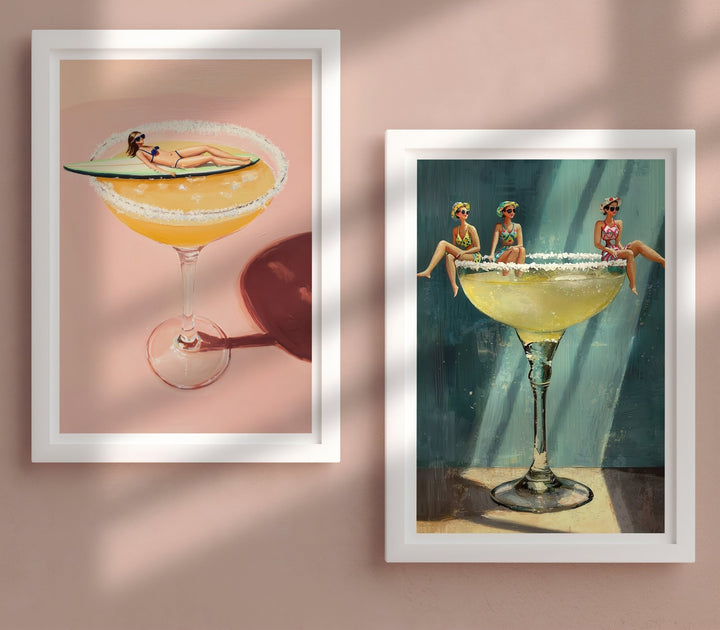 Salt Rim Margarita Dreams Set of 2 Prints wall - art - picture - poster