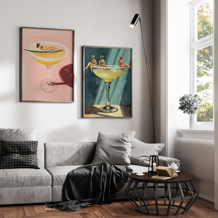 Salt Rim Margarita Dreams Set of 2 Prints wall - art - picture - poster