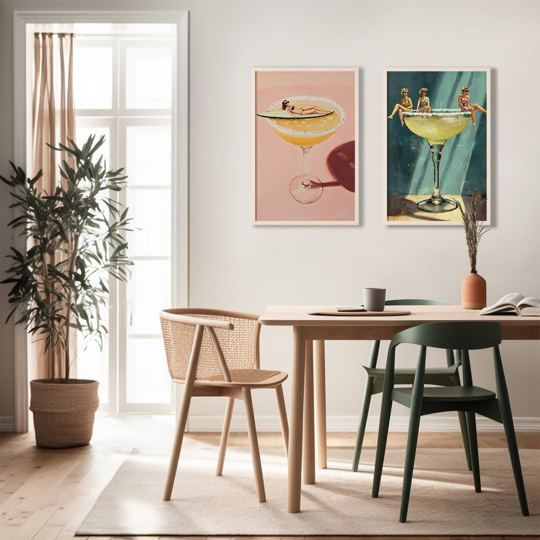 Salt Rim Margarita Dreams Set of 2 Prints wall - art - picture - poster