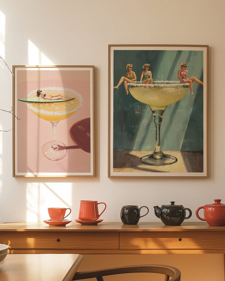 Salt Rim Margarita Dreams Set of 2 Prints wall - art - picture - poster