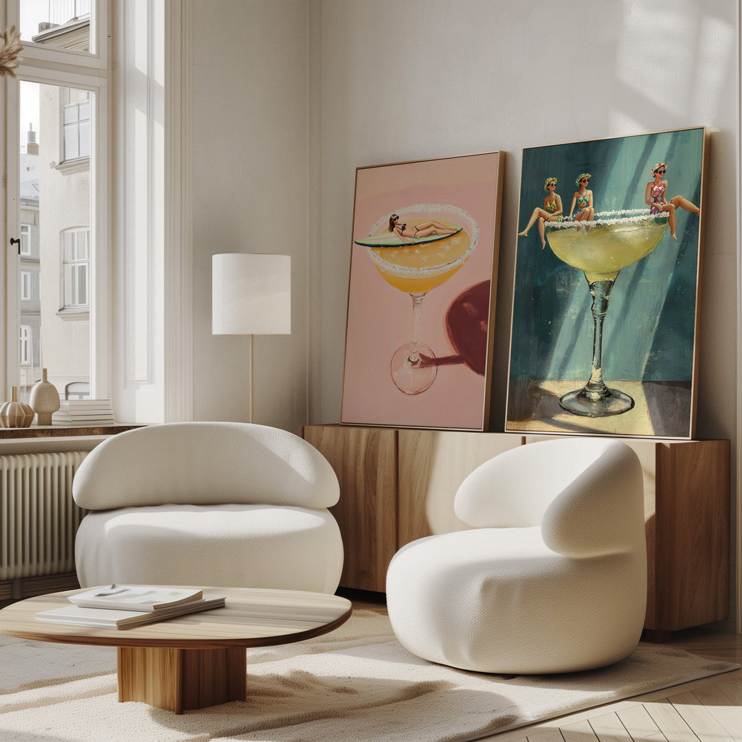 Salt Rim Margarita Dreams Set of 2 Prints wall - art - picture - poster