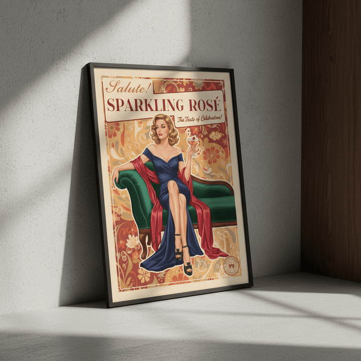 Salute Sparkling Rose Vintage Ad Poster wall - art - picture - poster