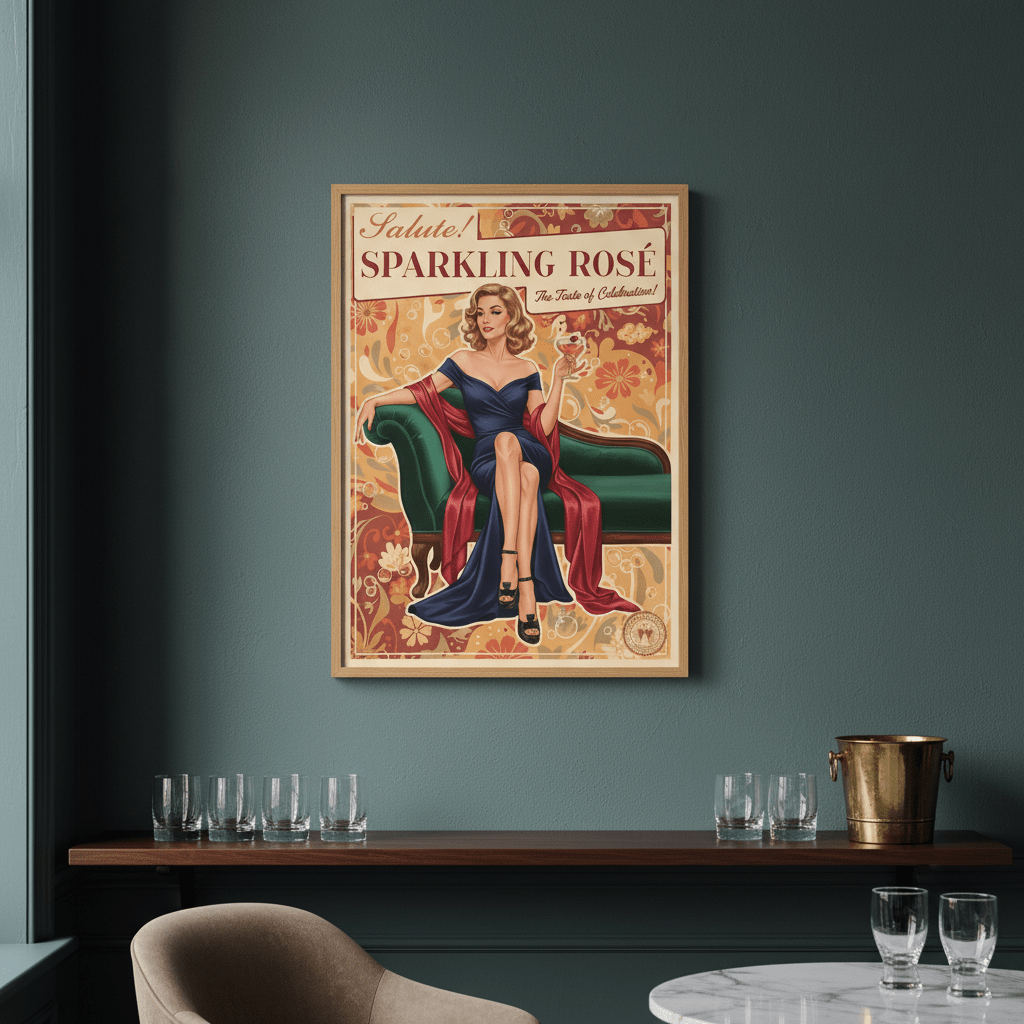Salute Sparkling Rose Vintage Ad Poster wall - art - picture - poster