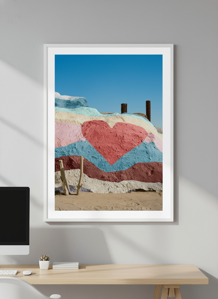 Contemporary wall art featured in a bright modern office workspace