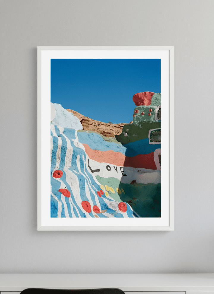 Contemporary wall art featured in a bright modern office workspace