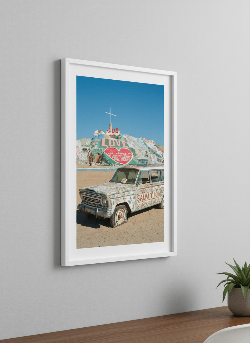 Contemporary wall art featured in a bright modern office workspace
