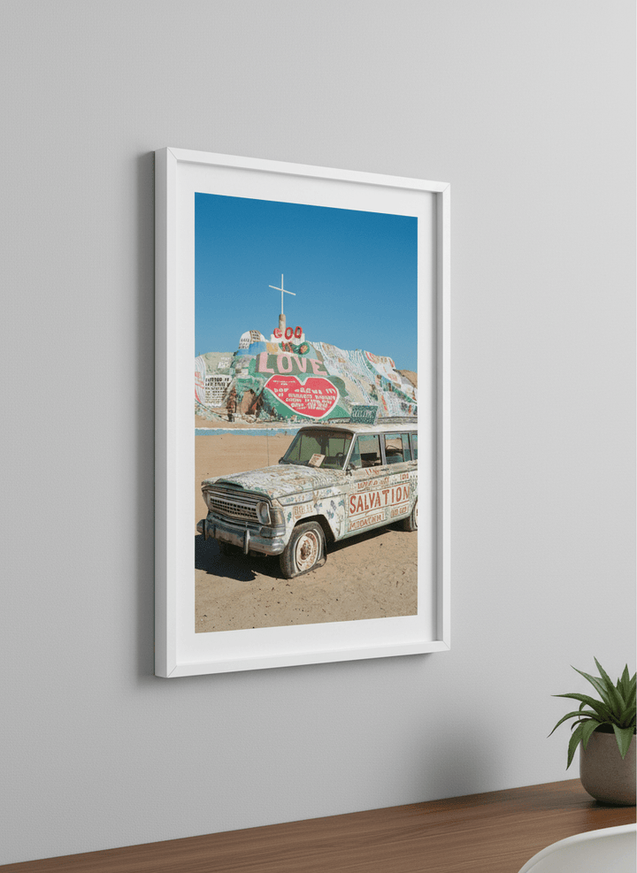 Contemporary wall art featured in a bright modern office workspace
