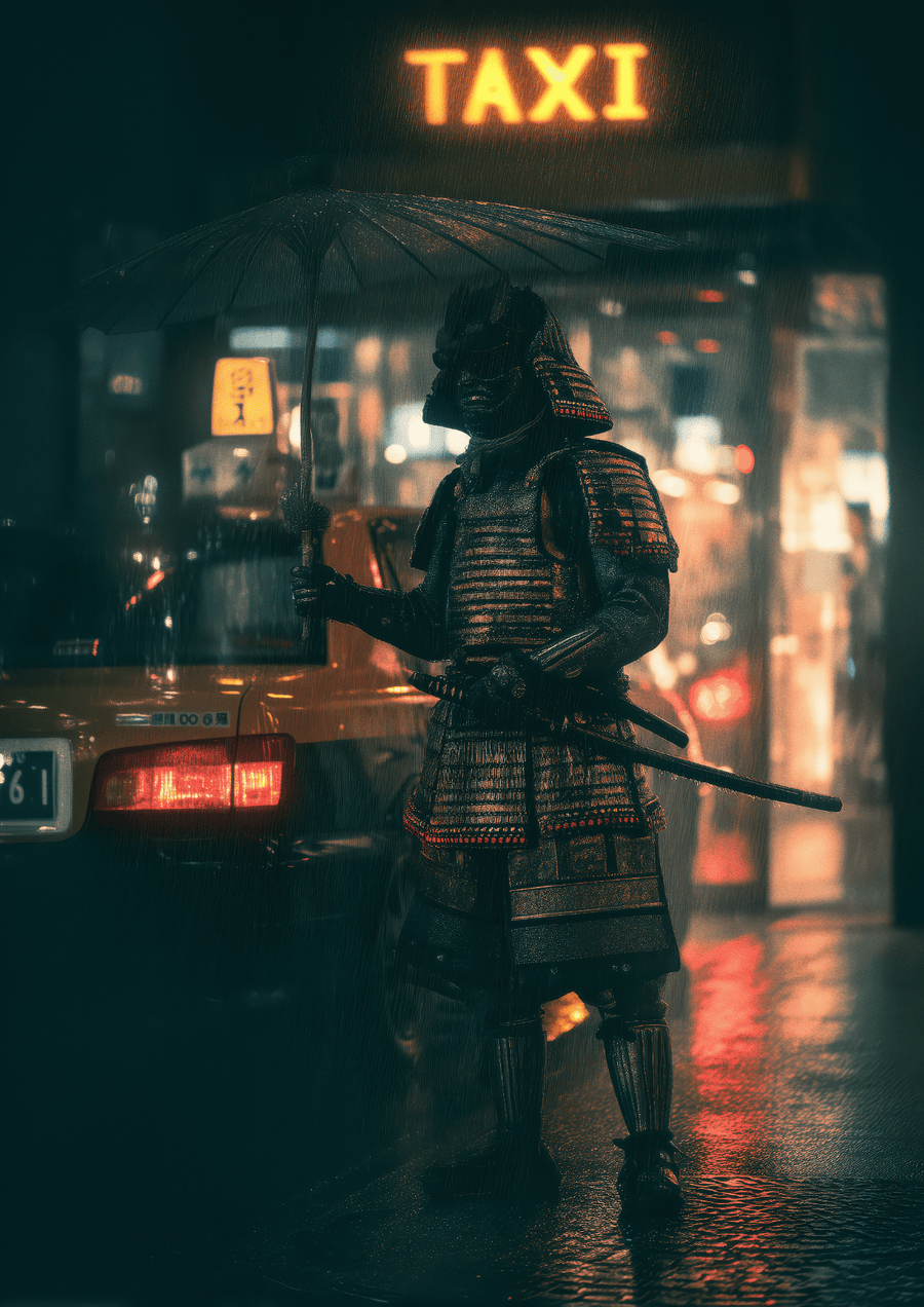 Samurai City Rush Wall Art