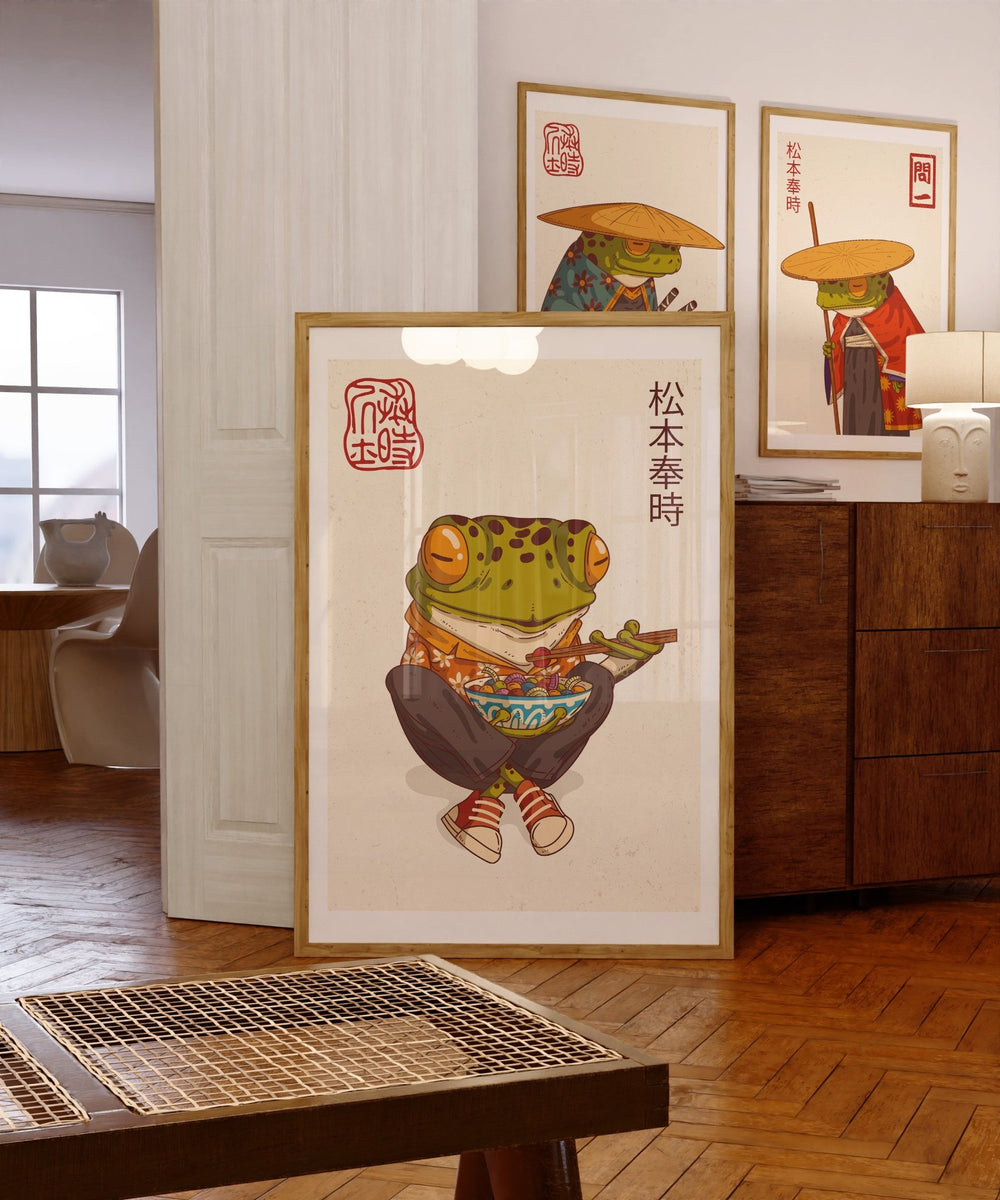 Samurai Frog Trio Wall Prints - Set of 3 - Style My Wall