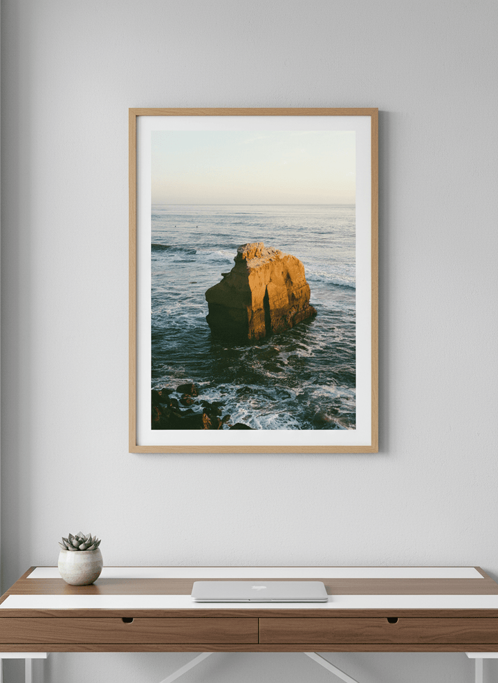 Contemporary wall art featured in a bright modern office workspace