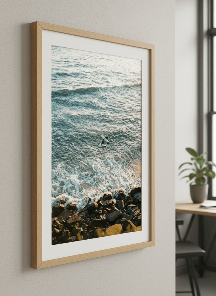 Contemporary wall art featured in a bright modern office workspace