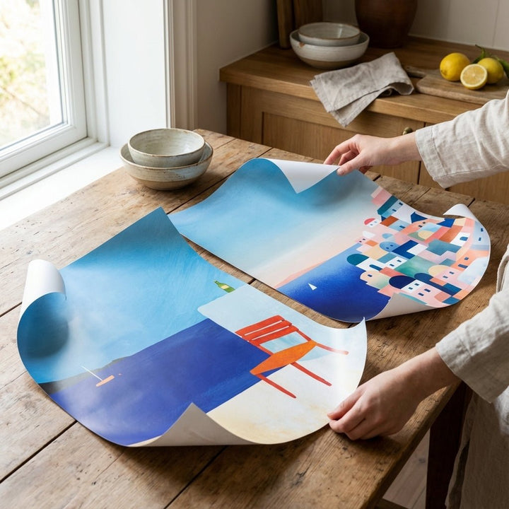 Santorini Abstract Pair by Henry Rivers wall - art - picture - poster
