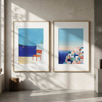 Santorini Abstract Pair by Henry Rivers wall - art - picture - poster